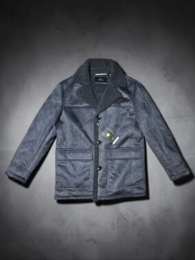 NWT Andrew Marc Men’s “JARVIS” Faux Suede Sherpa Jacket $295 Large